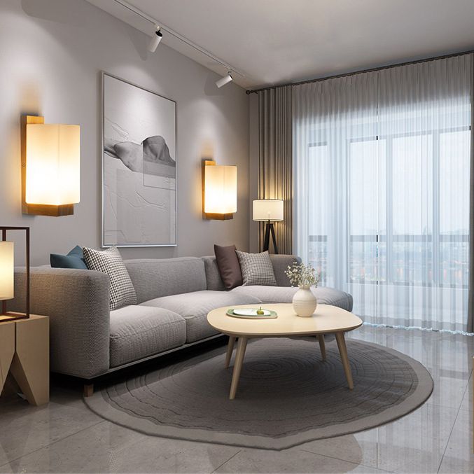 Wit rechthoekige wand sconce verlichting moderne stijl glazen wand gemonteerd verlichtingsarmatuur