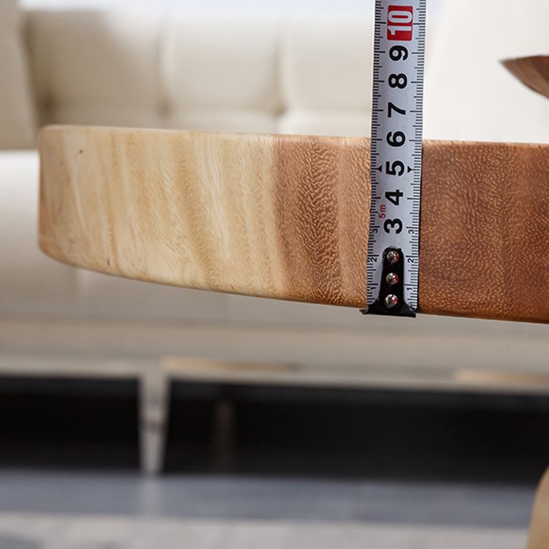 Contemporary Coffee Table Brown Pedestal Coffee Cocktail Table
