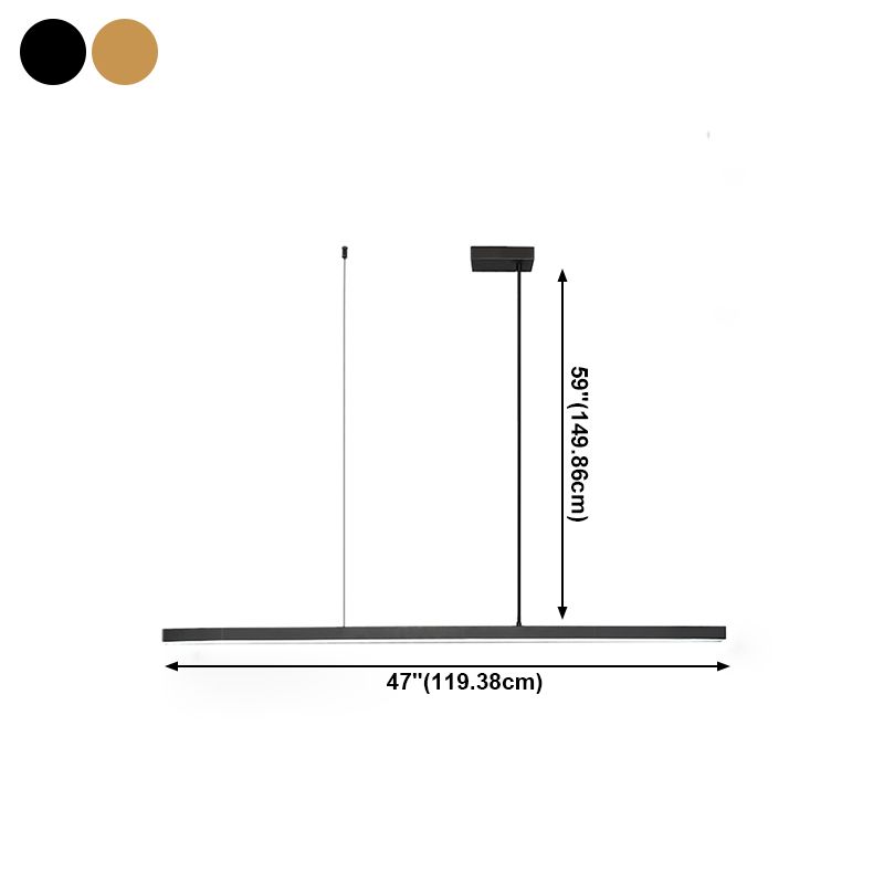 Modern Style Rectangle Island Light LED Simple Chandelier Light Fixture for Dining Room