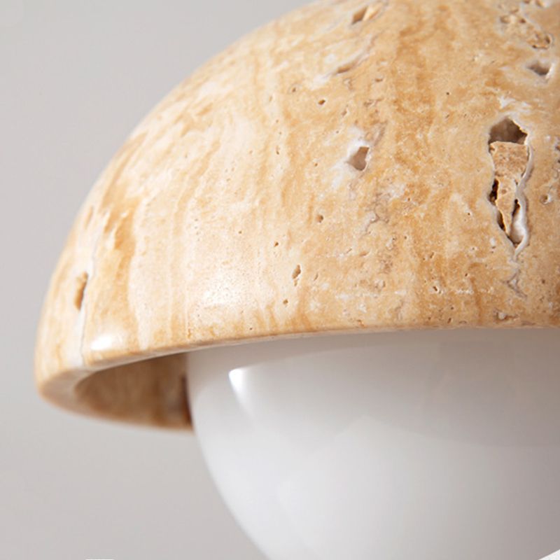 Modern Style Wall Lamp Wooden Wall Mount Lamp with Stone Shade for Bedroom