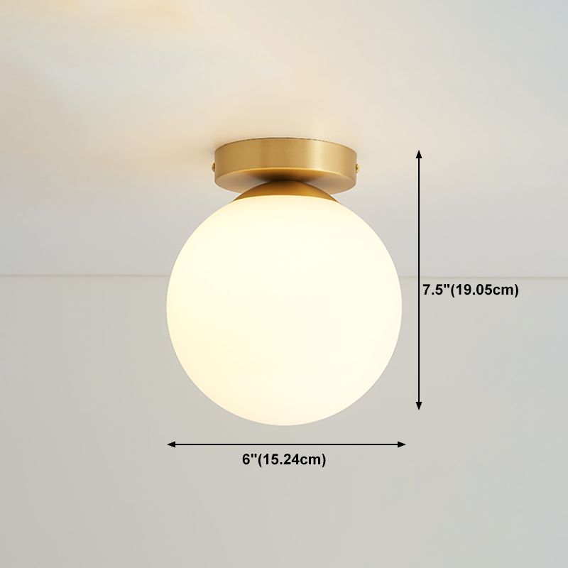 Plafonnier monté sur allée, plafonnier de style simple avec abat-jour en verre