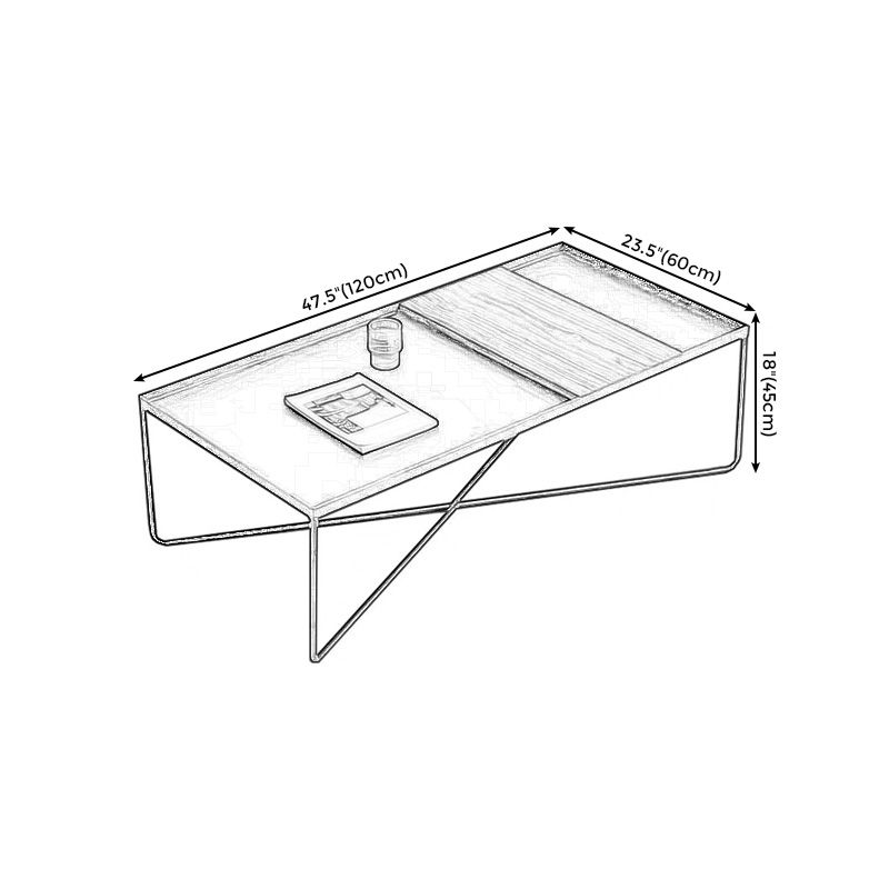 Modern Style Cross Table Base Wrought Iron Black Square & Rectangular Coffee Table