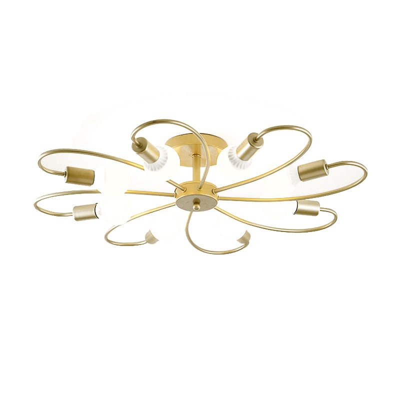 Simple Metallic Ceiling Lamp Contemporary Flush Mount Light Fixture