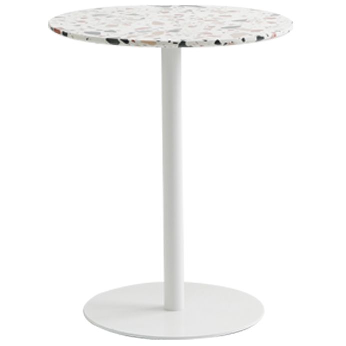 Mesa de comedor de pedestal de metal industrial para comedor para comedor