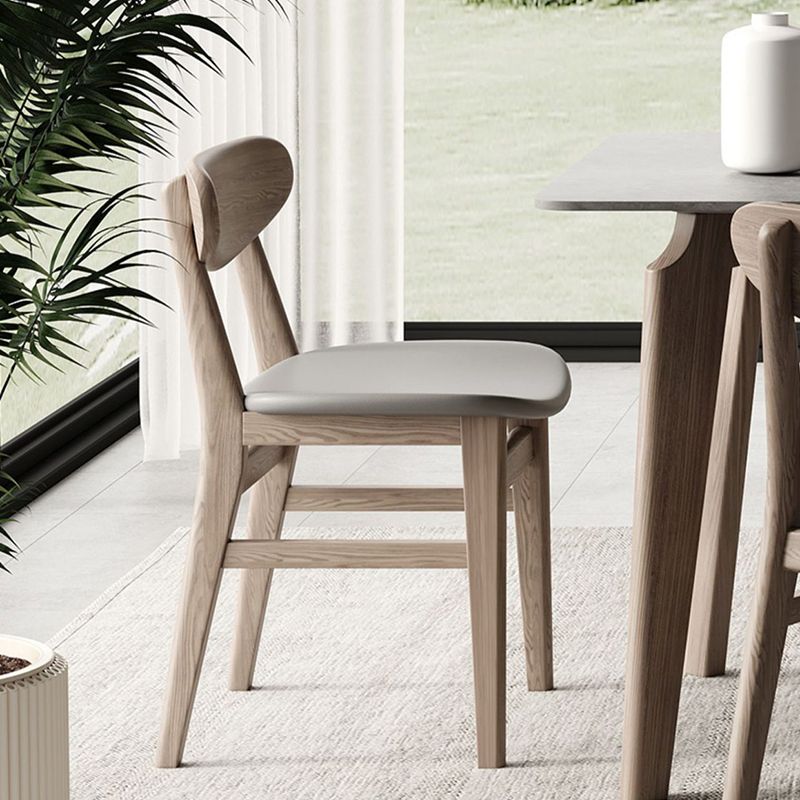 Modern 1/4/5/6 Pieces Rectangle Dining Set Sintered Stone Top Solid Wood Table Set