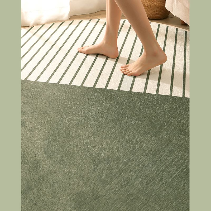 Colorful Modern Area Rug Green Color Block Carpet Stain Resistant Washable Rug for Living Room