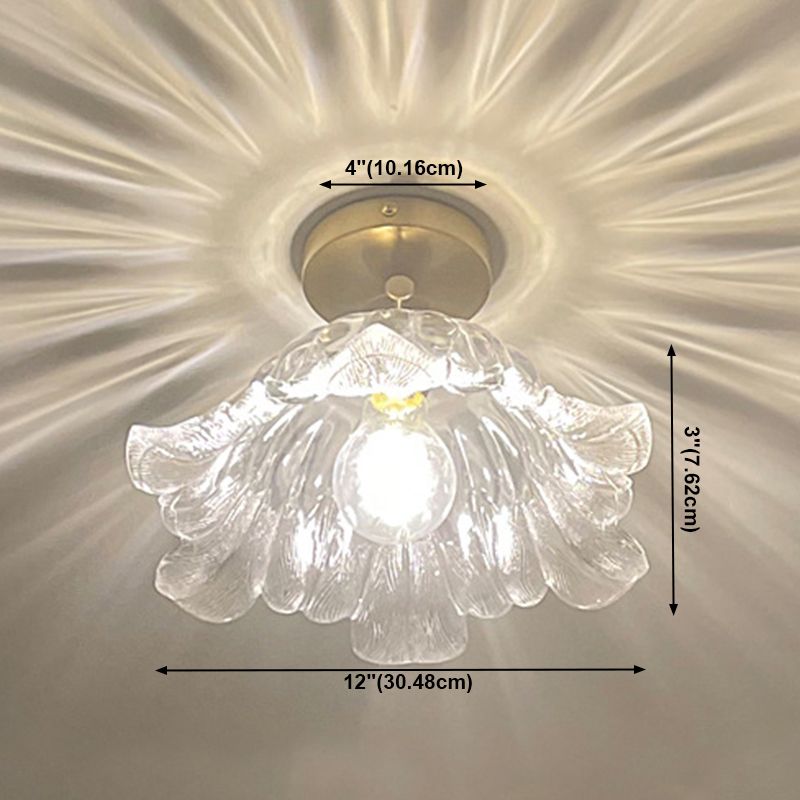 Lampada da soffitto a forma di fiore Moderna in ferro 1 luce da incasso con foro da 2-3,5 '' per corridoio