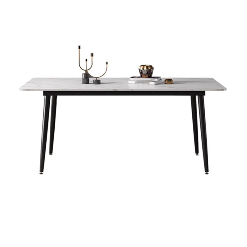 Modern Sintered Stone Dining Table Set White Rectangle Dining Set for Home Use