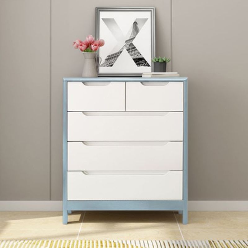 Contemporary Vertical Bedroom Chest Wooden Storage Chest with Drawers