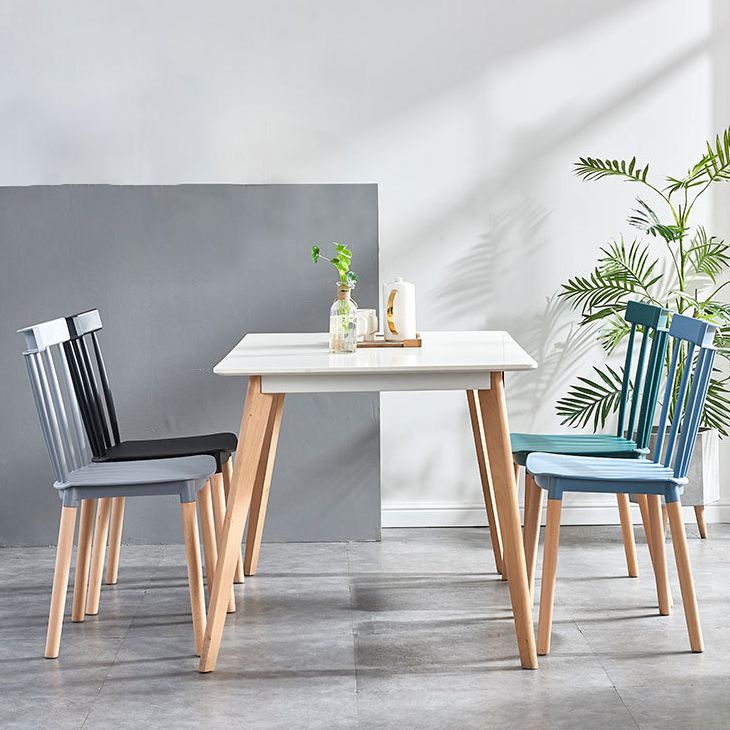 Chaise d'appoint en bois de Style Glam, finition mate, chaise de salle à manger à dossier Windsor pour café