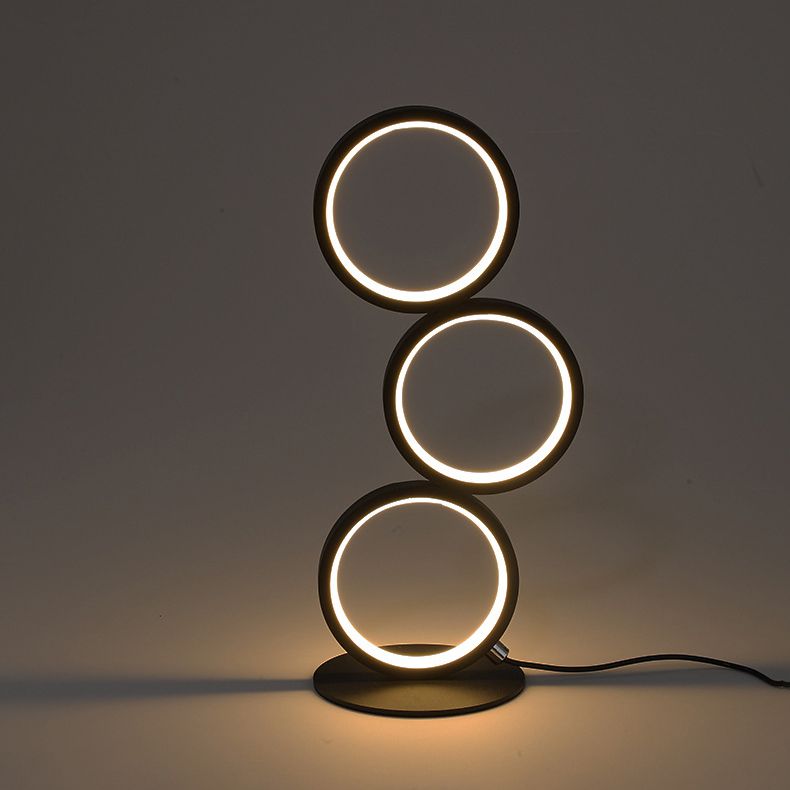 Lámparas de mesita de noche circular lámparas de mesa modernas 3 lámparas de mesa de luz ligeras
