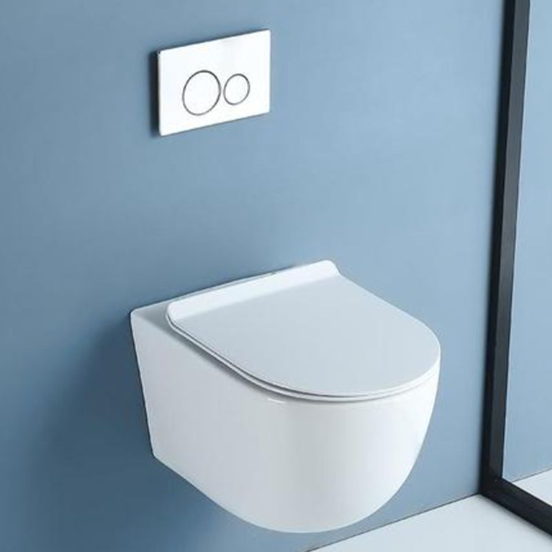 Modern White Flush Toilet Wall Hung Urine Toilet with Seat for Bathroom