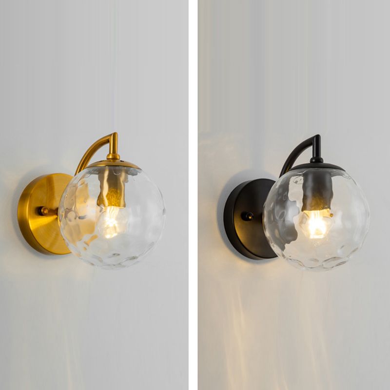 Industrial Style Ball Wall Sconce Glass 1 Light Sconces for Bedroom