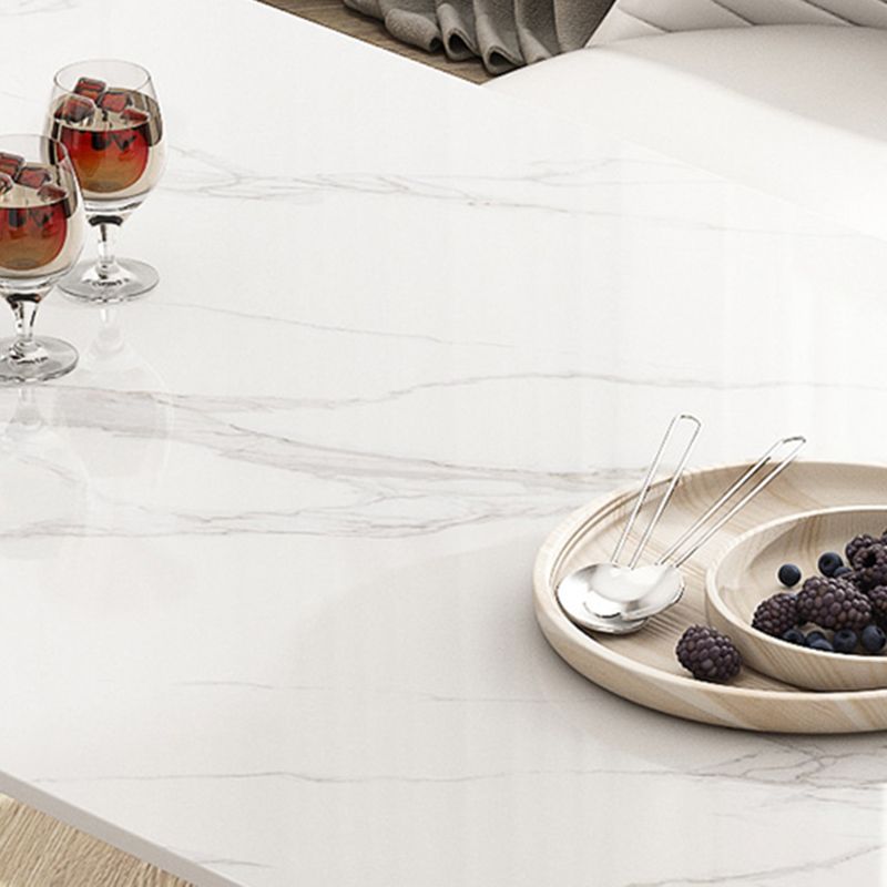 Modern White Stone Dining Table Set 1/4/5/7 Pcs Standard Height Dining Room Furniture Set