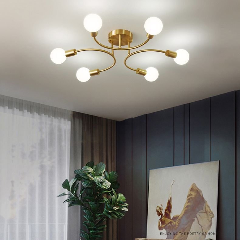 Plafonnier de l'ampoule exposée dans un monument à chasse d'eau Sputnik Metal pour salle à manger de style créatif industriel pour la salle à manger