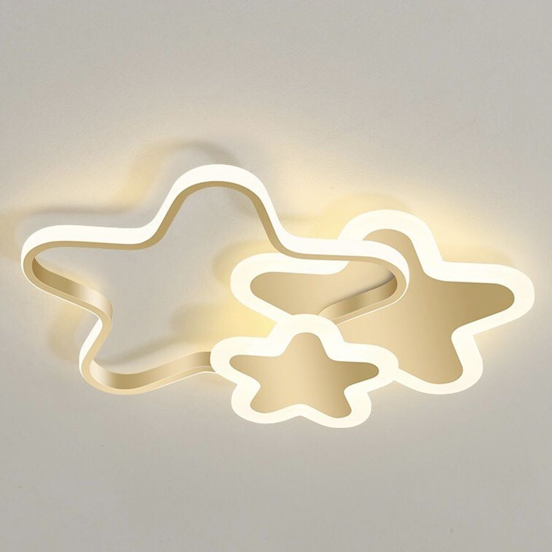 Acrylic Starry LED Ceiling Light in Modern Creative Style Lacquered Iron Flush Mount for Bedroom