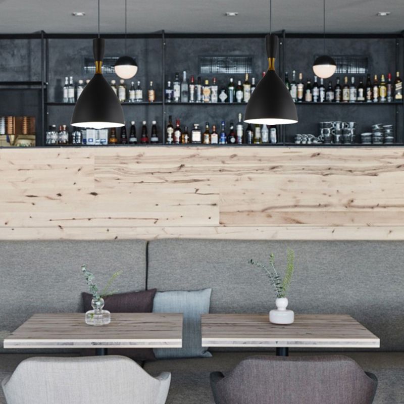 Forma de embudo de aluminio Suspension Light Study Room Café 6.5/10 pulgadas de ancho 1 Lámpara colgante contemporánea ligera