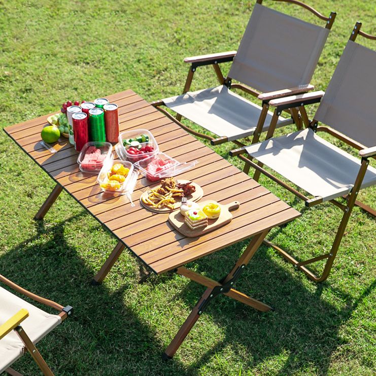 Contemporary Foldable Camping Table Aluminum/Steel Camping Table
