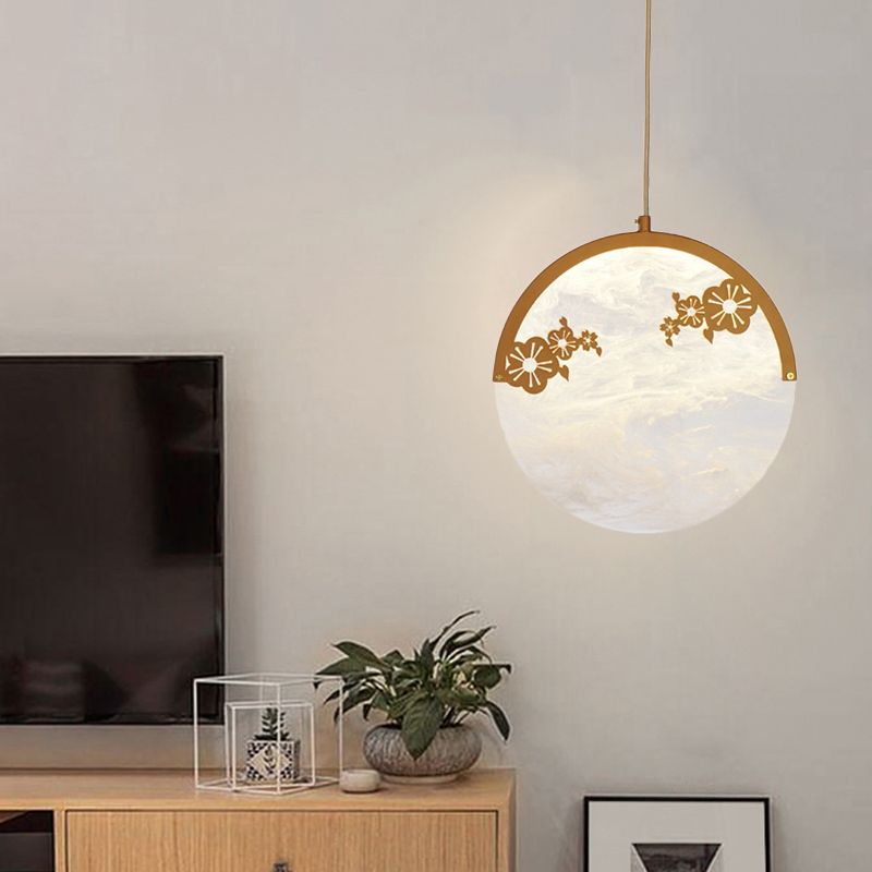 Flor/hoja de colgante acrílico Classic 1 Luz de la sala de estar Luz en oro