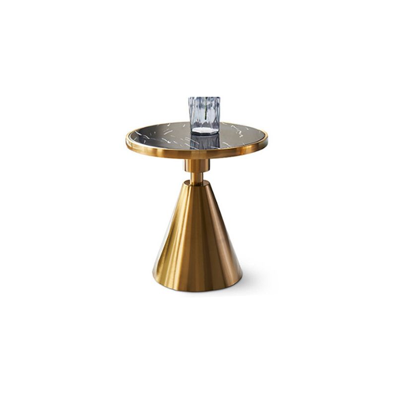 Pedestal Base Design Cocktail Table Marble Table Round Coffee Table with Metal Base