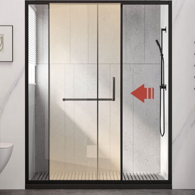 Single Sliding Framed 74.8" H Shower Bath Door Modern Tempered Shower Door
