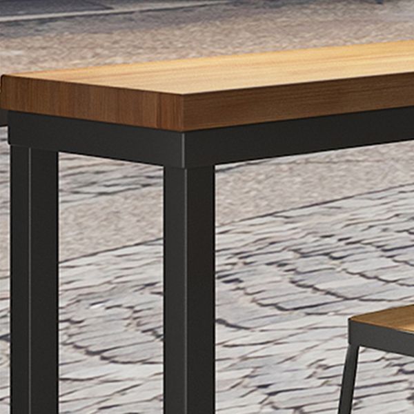 Solid Wood Pub Table Bar Height Industrial Rectangle Bar Table for Indoor Use