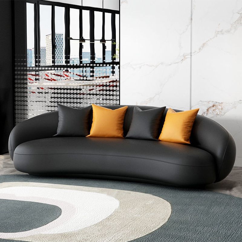 Contemporary Curved Sofa for Apartment with Tuxedo Arm Sofa 35.43" Wide