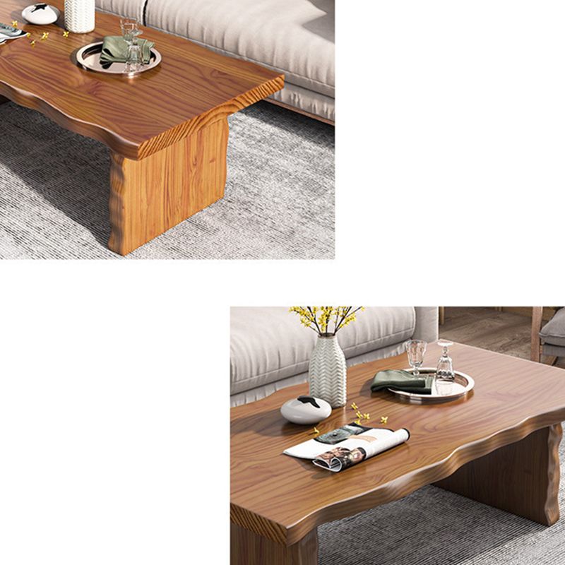 Solid Wood Coffee Table Rectangle Dark Brown Sled Coffee Table