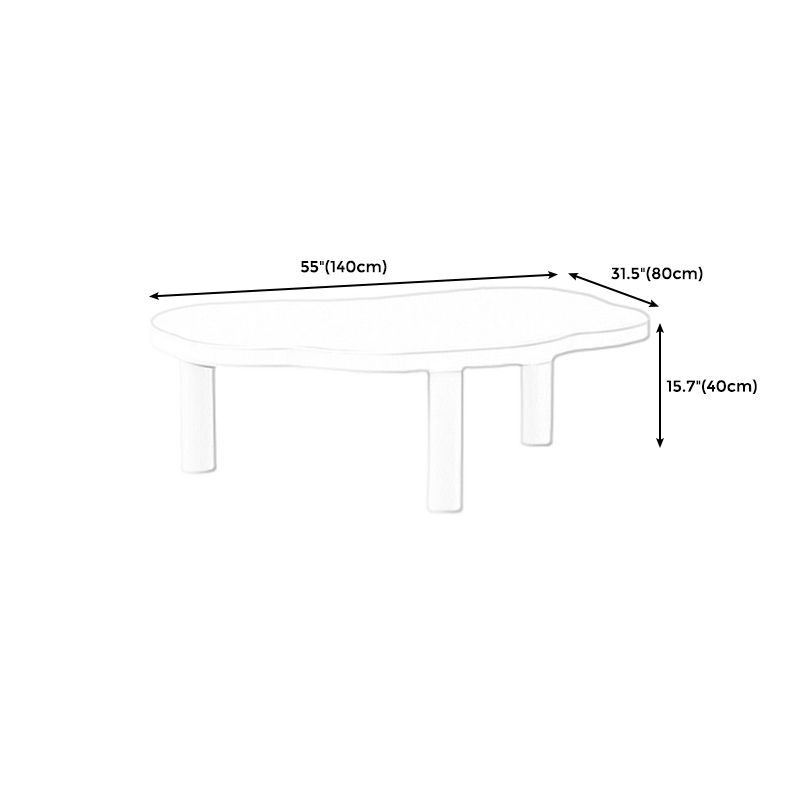 Modern Wood 3/4 Legs Cocktail Table Free Form Coffee Table in Natural