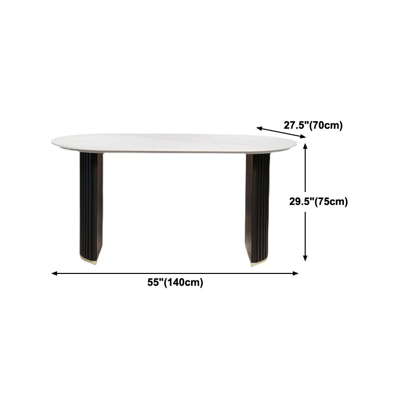 Mesa de comedor de comedor de doble pedestal de lujo muebles de comedor de piedra