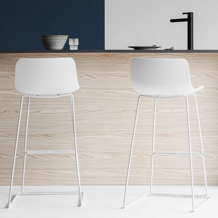 Contemporary Plastic Barstool Bristol Bar Stool With Metal Legs and Low Back