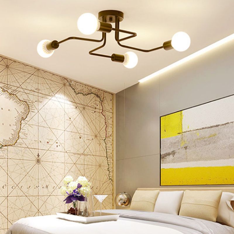 Montura de Enredo Negro de Enredo Semivaciado de Luz Minimalista Industrial Minimalista