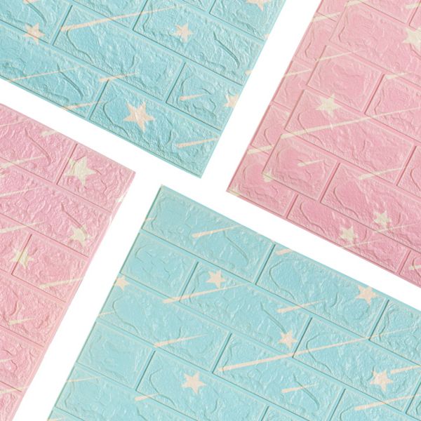 Modern Wall Panel Peel and Stick Cartoon Print Waterproof Wall Paneling