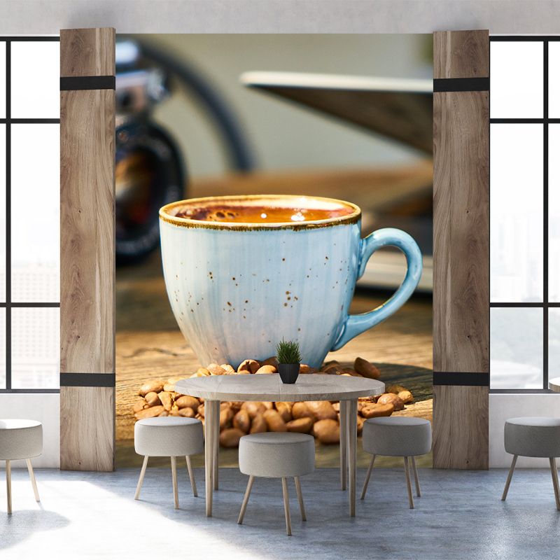 Hot Coffee Wall Mural Decal Eco-friendly Wallpaper Cooffee Shop Kitchen Dining Room Decor