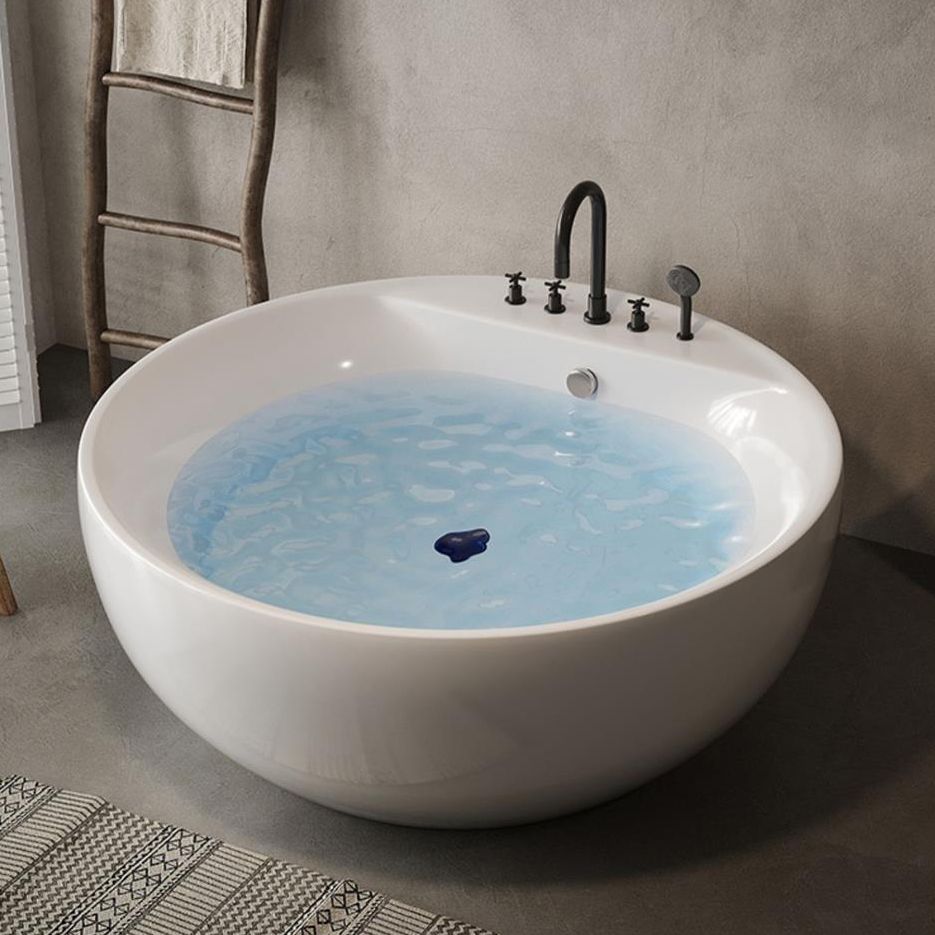 Soaking Antique Finish Round Bathtub Stand Alone Modern Bath Tub