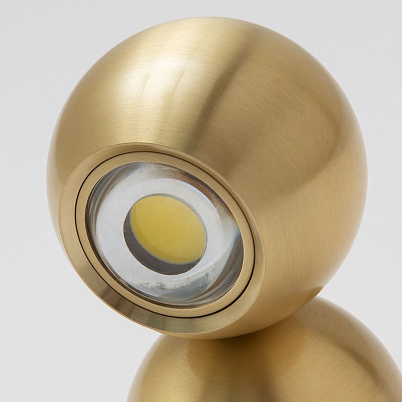 Nordic Style Brass Wall Light Geometric LED Wall Sconce in Gold for Bedroom