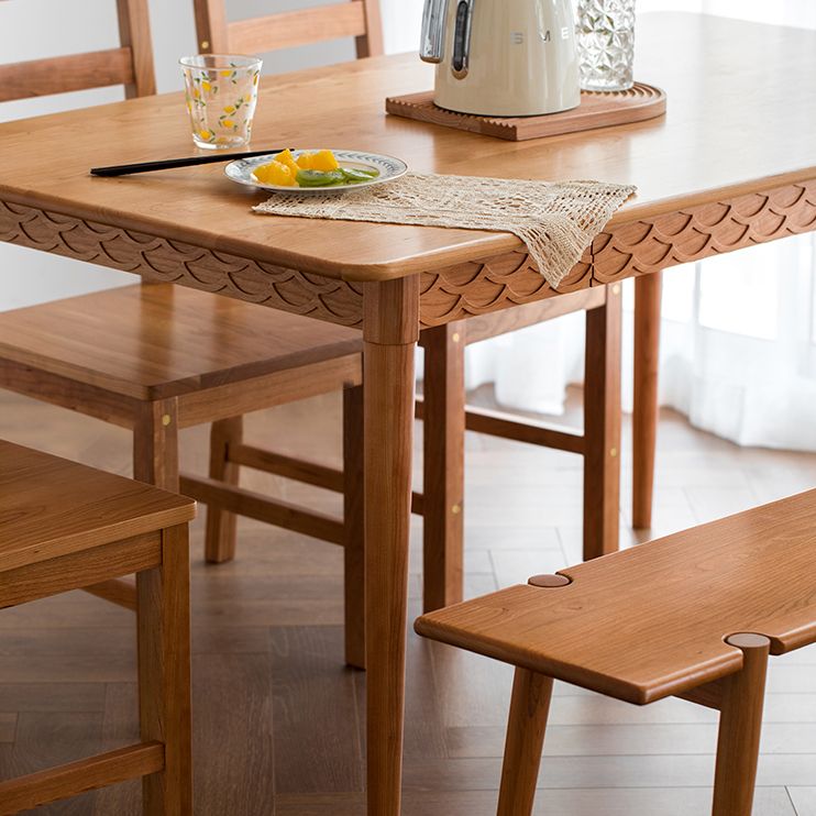 Simplicity Rectangle 4-foot Home Furniture Solid Wood Dining Table with Drawer