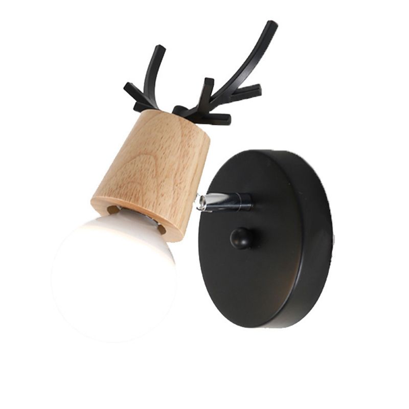 Lámpara de luz de drogadictos de estilo simple 1 cabeza lámpara de pared de madera para sala de estar de dormitorio