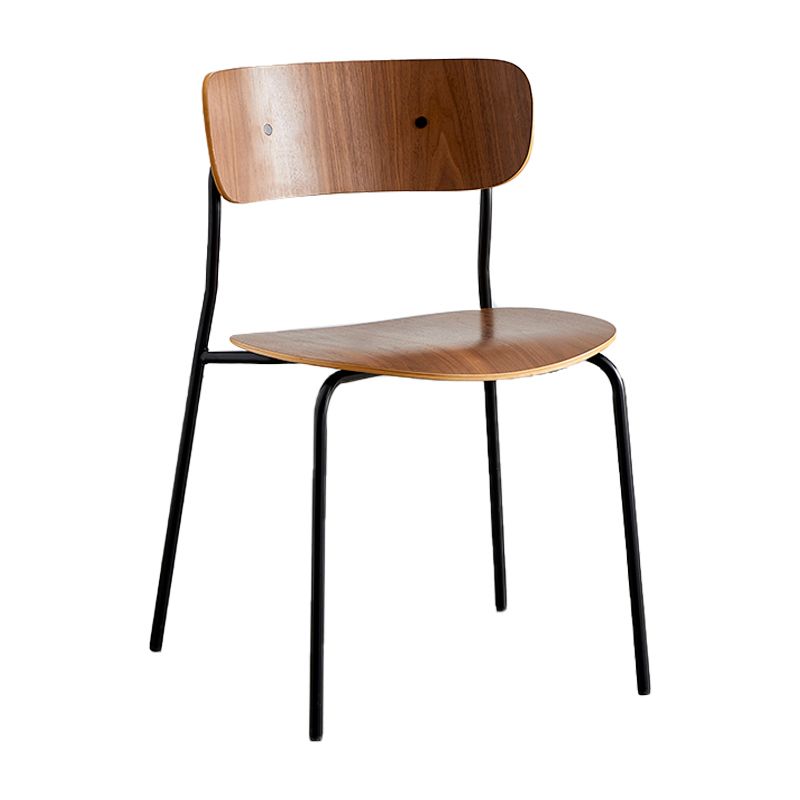 Silla de comedor interior y exterior moderna de metal, silla lateral de comedor con respaldo abierto sin brazos