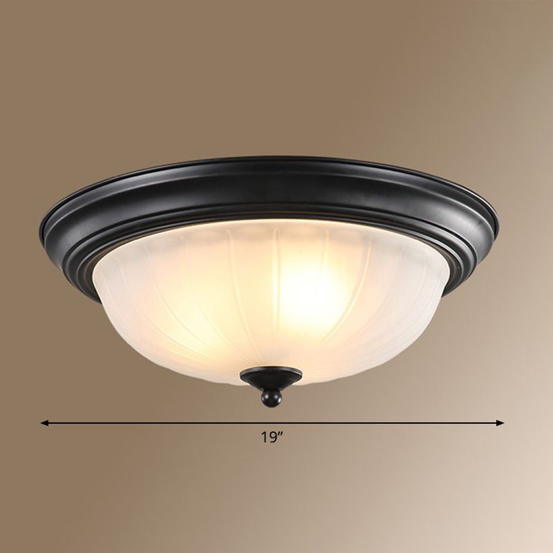 Classic Dome Shaped Ceiling Lighting Frosted Glass Flush Mount Light Fixture for Bedroom