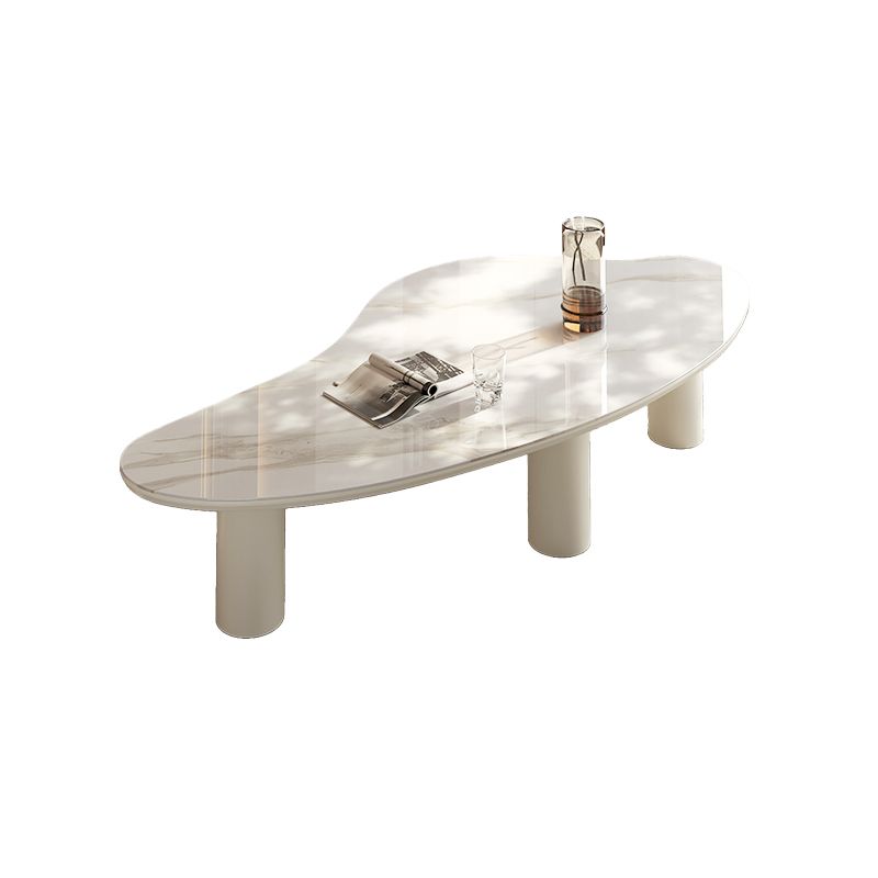 Marble White Single Coffee Table Modern Free-Form Coffee Table
