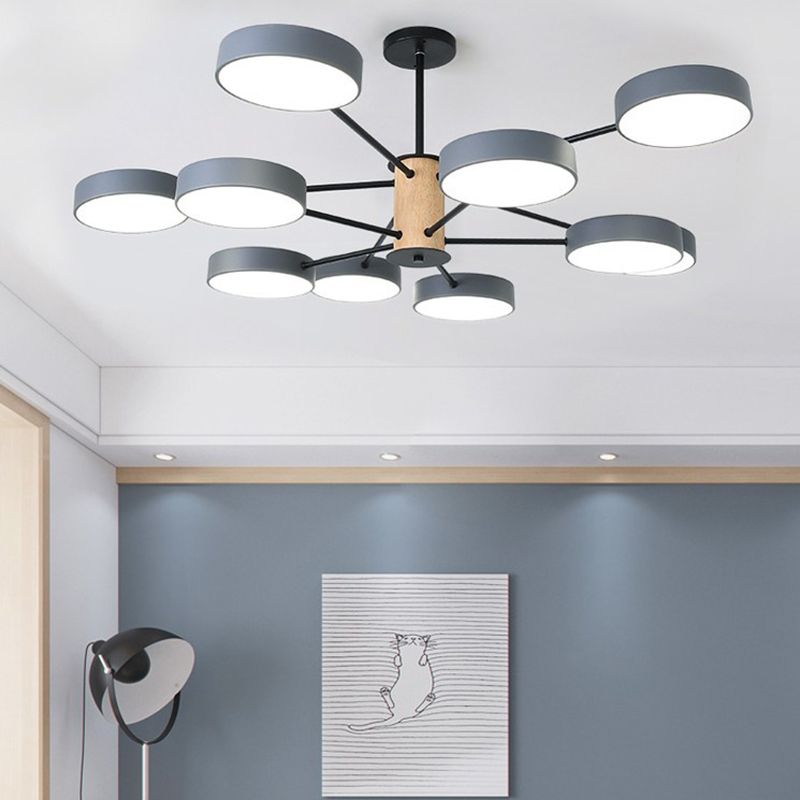 Moderne stijl cilinder kroonluchter verlichtingsarmaturen multi -lights metalen hangende lampen
