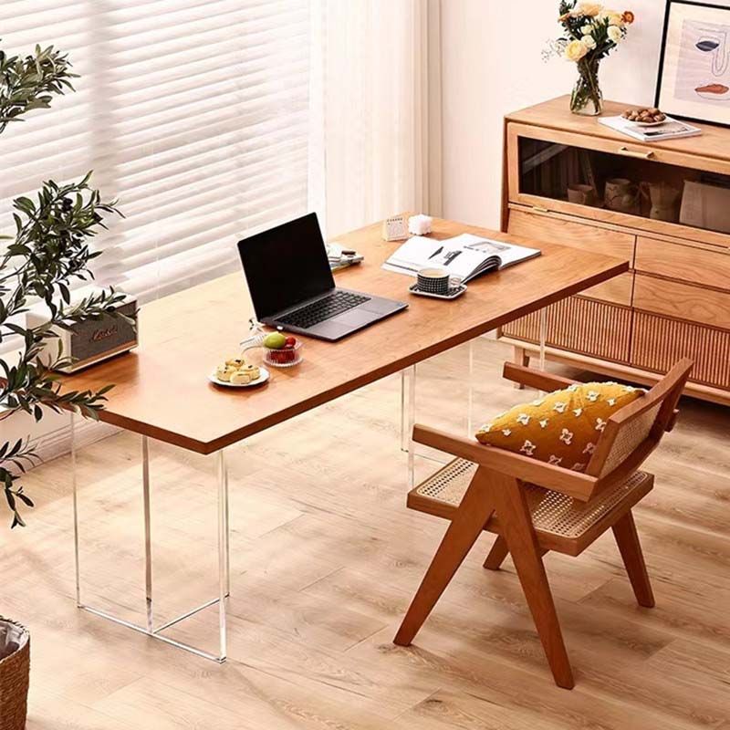 Modern Double Pedestal Dining Table Wood Table for Dining Room Kitchen