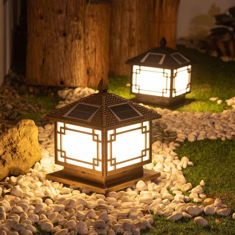 Modern Minimalist LED Pillar Lamp Household Solar Light for Garden