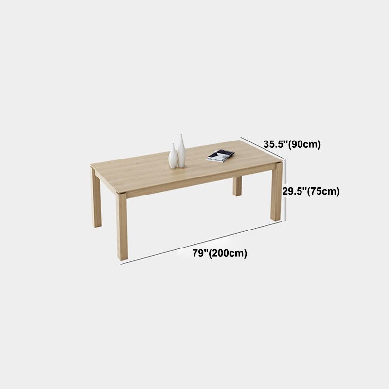 4 Legs Dining Table Solid Wood Dining Table with Natural Finish Legs