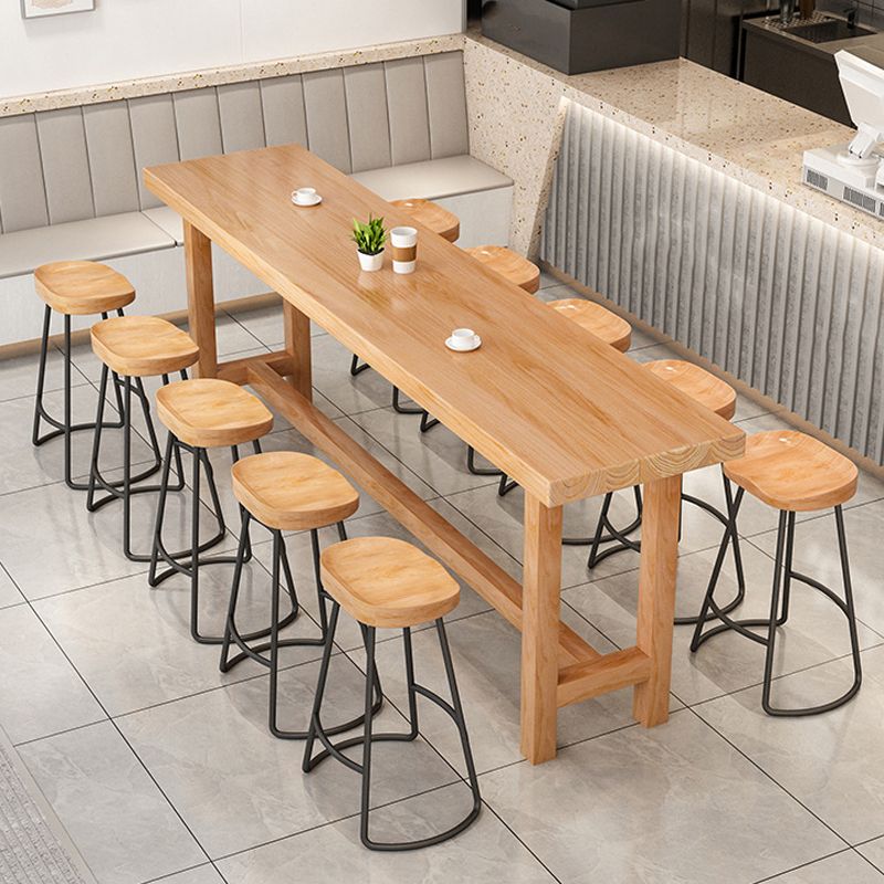 Modern 1/2/6/11 Pieces Bar Table Set Rectangle Bar Table with Wooden High Stools for Home