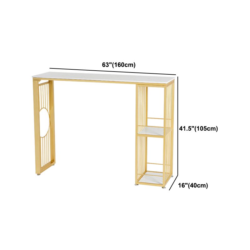 Glam Bar Table Set 1/2/3 Pieces Rectangle Stone Counter Table with High Stools for Kitchen