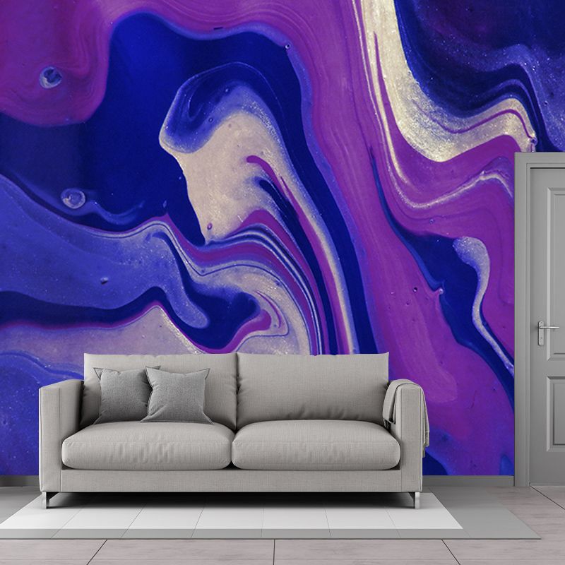 Simple Abstract Illustration Wallpaper Mural Stain Resistant Wall Covering for Home