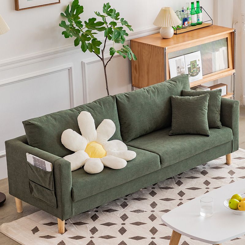 25" Wide Contemporary Sofa Fabric Square Arm Standard Seating with Storage