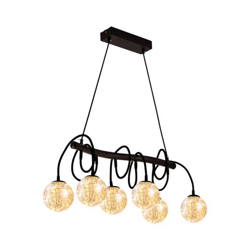 Zeitgenössische Inselleuchte Glasphere Island Lichter in Schwarz